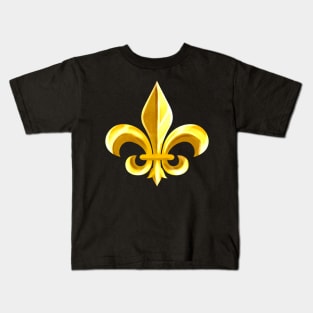 Bright Shining Golden Fleur De Lis Kids T-Shirt